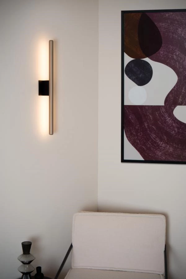 Lucide Premium BRAGA - Wandleuchte Innen/Außen - LED - 1x10W 2700K - IP54 - Kaffee - Atmosphäre 1